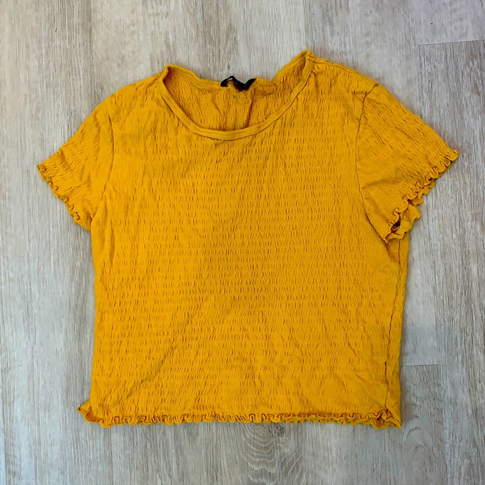 Ribbed Yellow American Eagle Top